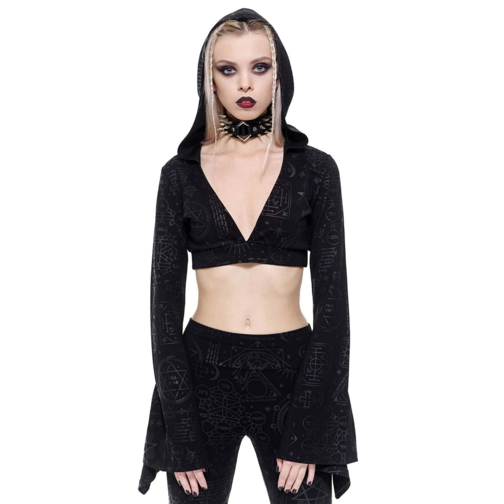 Killstar Witchhead Hooded Crop Top